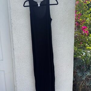 Casual Black Sleeveless Maxi Slit Dress